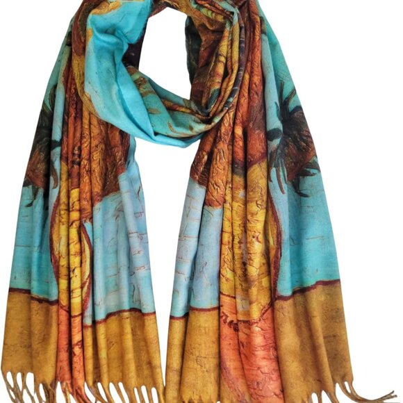 Accessories - Van Gogh Art Print Scarf for Women Best Gift Soft Warm Cashmere Feel Shawl Wrap
